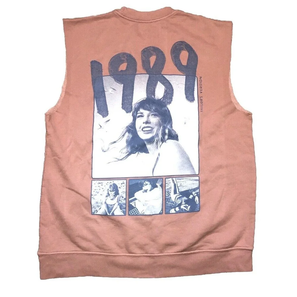 Taylor Swift 1989 TV Cut Off Sleeve Crewneck Sweatshirt Official‎ Merch S NEW